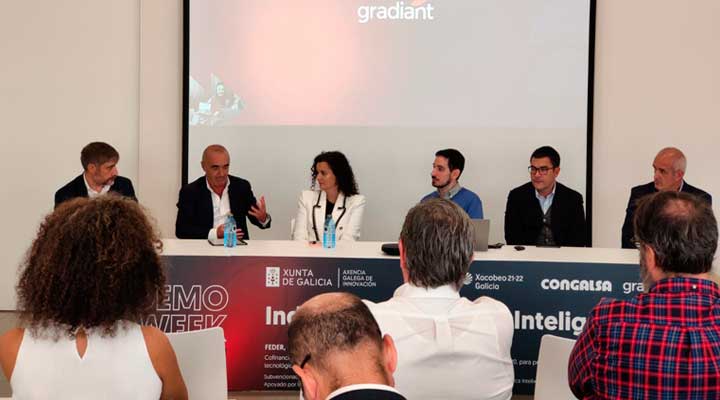 gradiant demoweek during a panel about AI