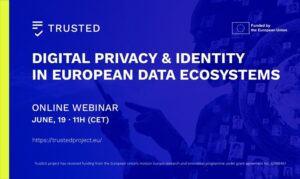Cartel del webinar sobre privacidad e identidad digital de TRUSTED